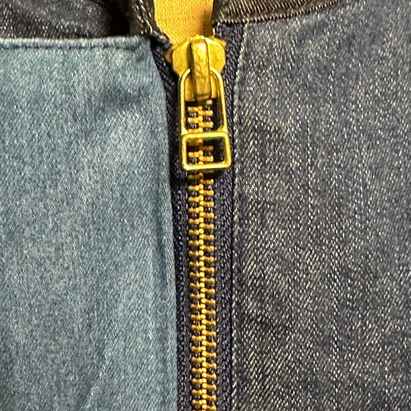 Tory Burch Front Zip Snap Blue Denim Midi Dress Size Medium - Picture 7 of 7